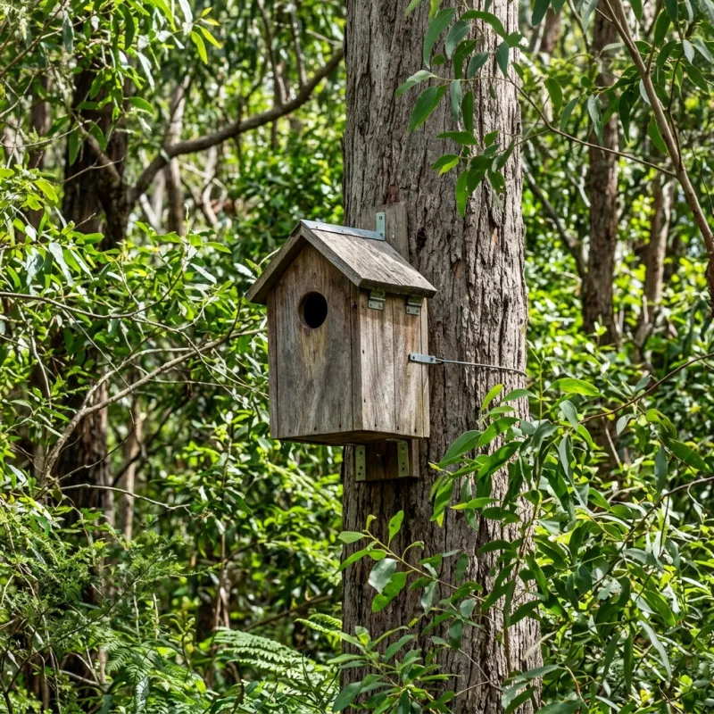 Animal nesting box installed as a humane alternative to a Blackburn North roof cavity